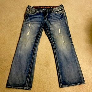 Rock Revival Men’s 36x32 jeans Kevin relaxed straight cut. Gently used.